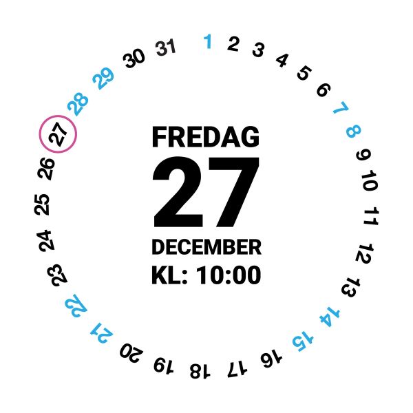 Social media graphic displaying calendar date for Friday, December 27th at 10:00