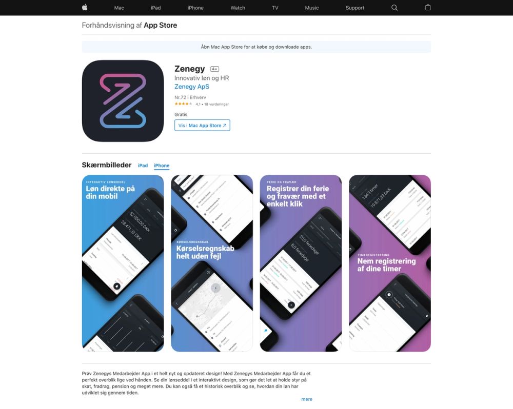 Product icon and App Store screenshot design for Zenegy HR application