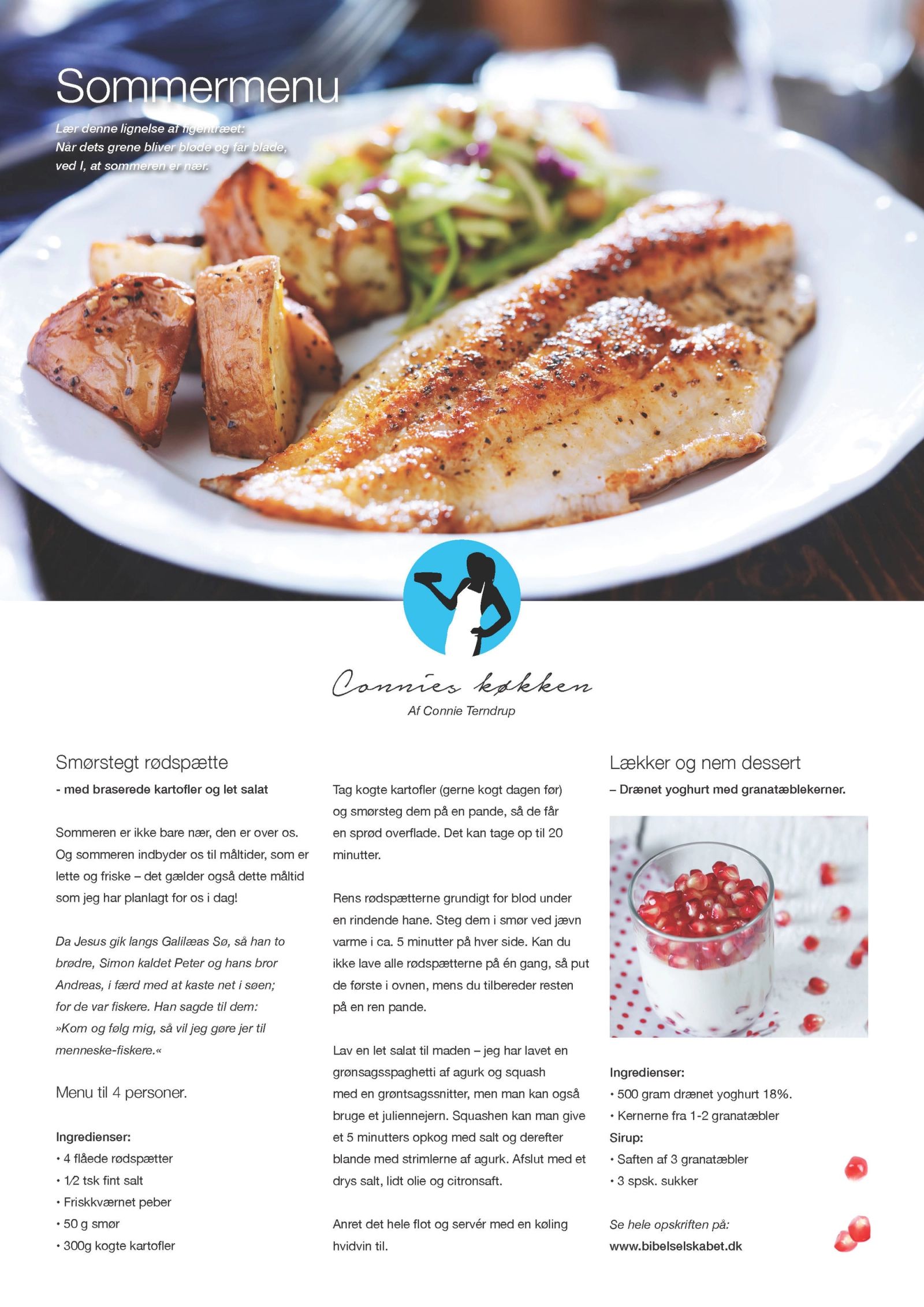 Creative direction og madfotografering af sommerret med fisk, kartofler og salat fra Connies køkken