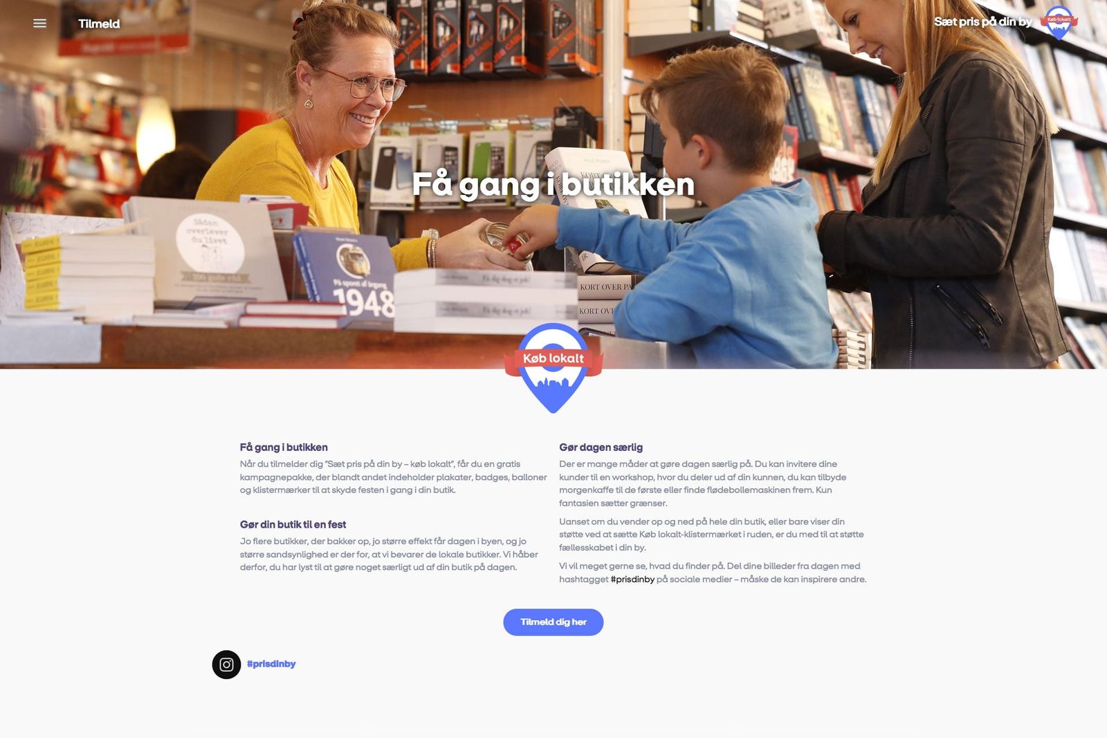 Service design og UX for Køb Lokalt-kampagne: butiksejer præsenterer lokale tilbud til kunder i fysisk butik