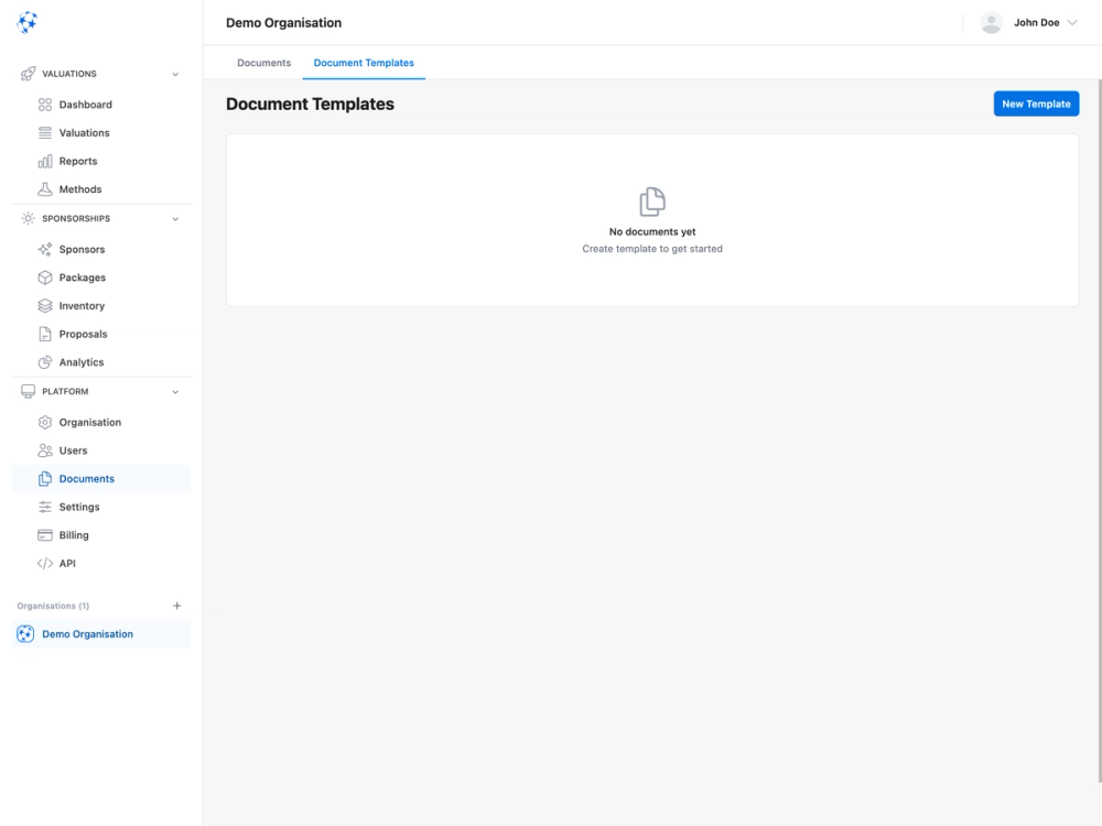 Document templates — light mode