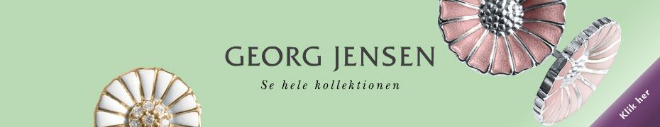 Digital annoncebanner i leaderboard-format med florale designelementer og typografi til Georg Jensen