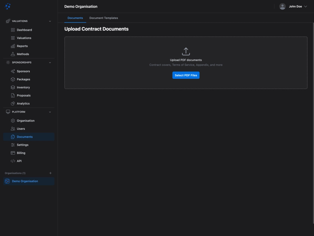 Documents — dark mode