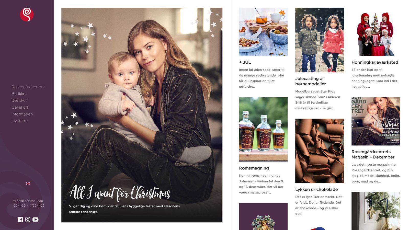 Creative Direction: Christmas campaign featuring mother and child in warm, festive aesthetic for shopping center