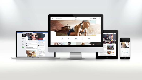 Retail webdesign — Lyngby Storcenter responsivt website vist på desktop, laptop, tablet og mobil af senior UX designer