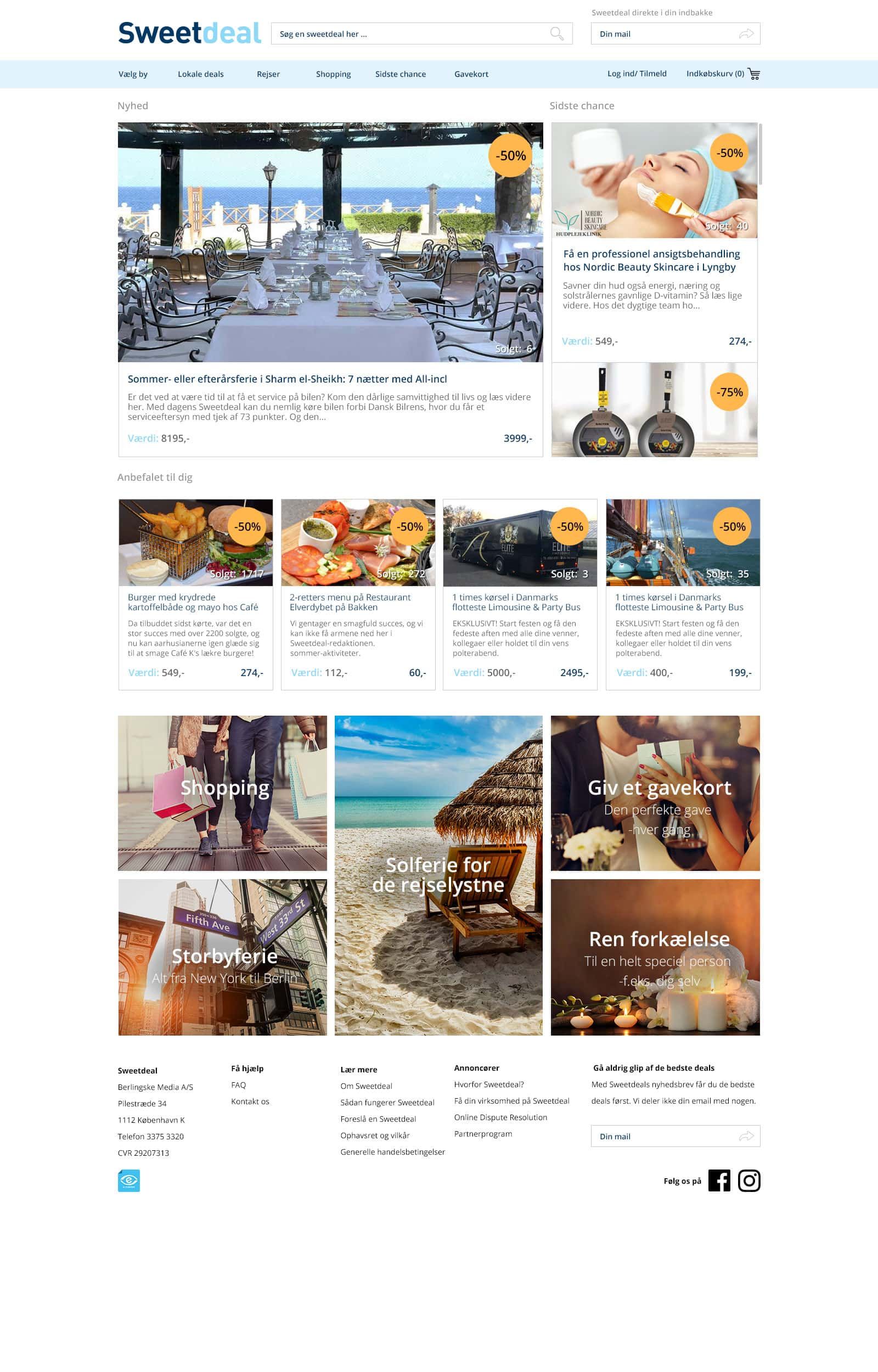 UI design af landingsside med optimeret mobilkøbsflow og lightbox-banner til deal-kampagner