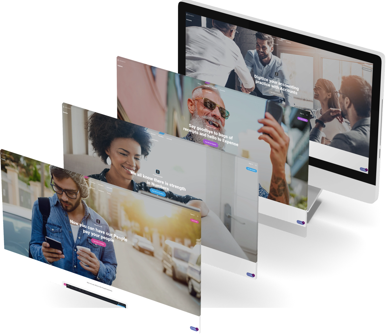 Fintech UI design showcasing digital account interface and payment solutions across multiple screens
