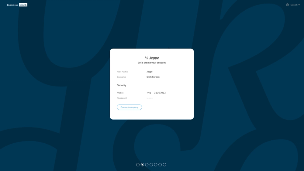UX design onboarding interface with personalized welcome