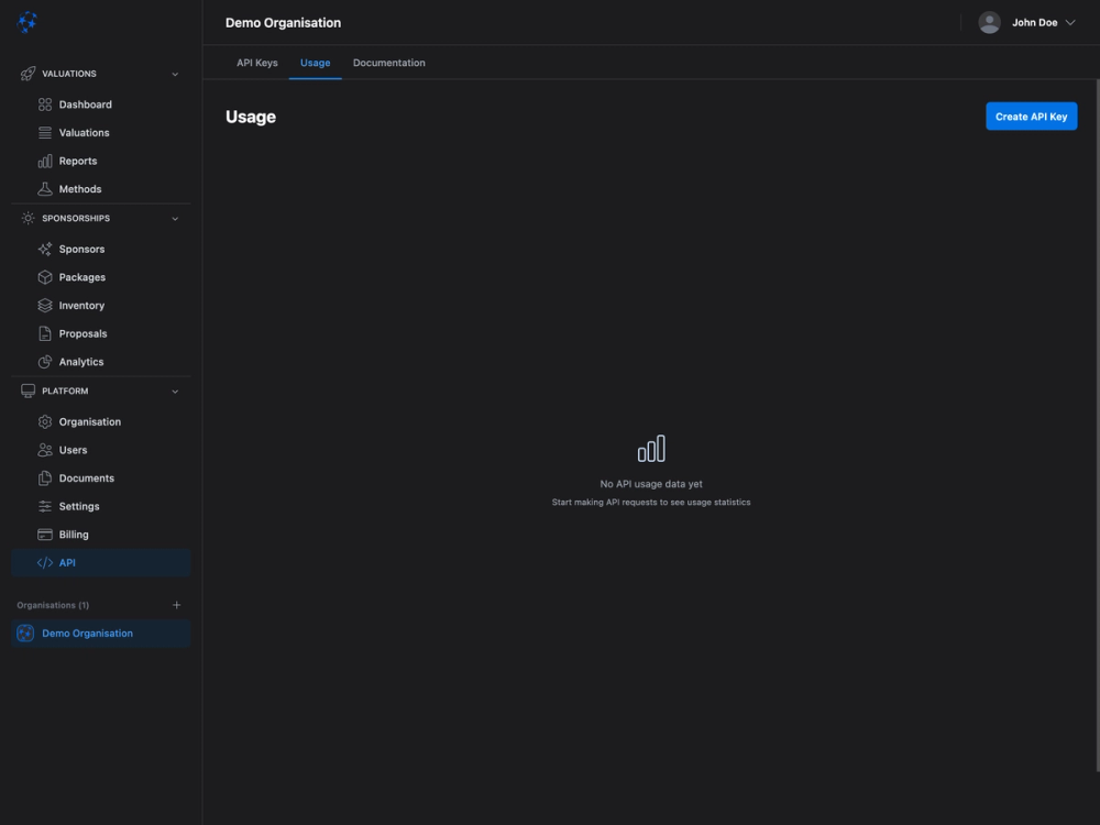 API usage — dark mode