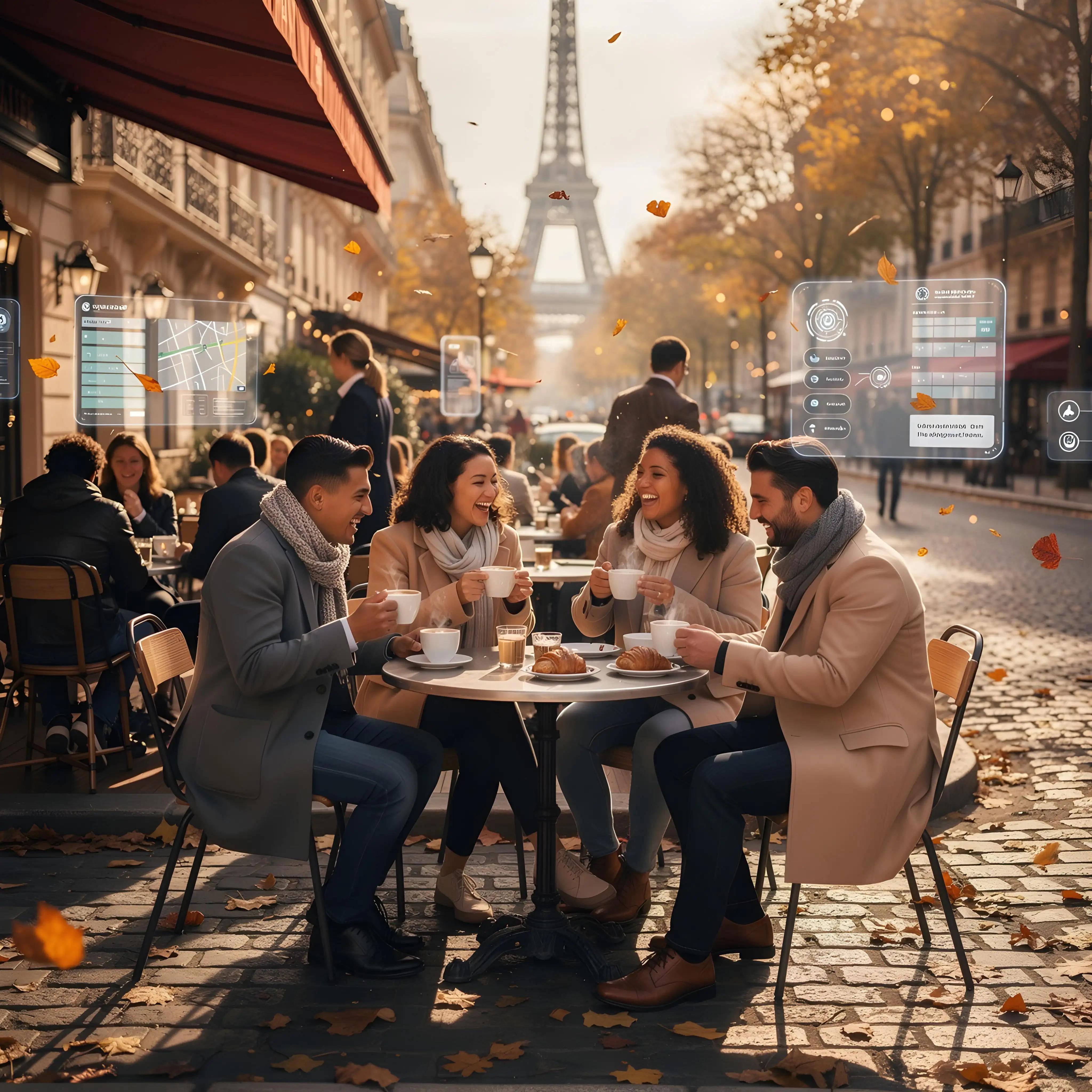 Friends talking over coffee, human connection in an AI world
