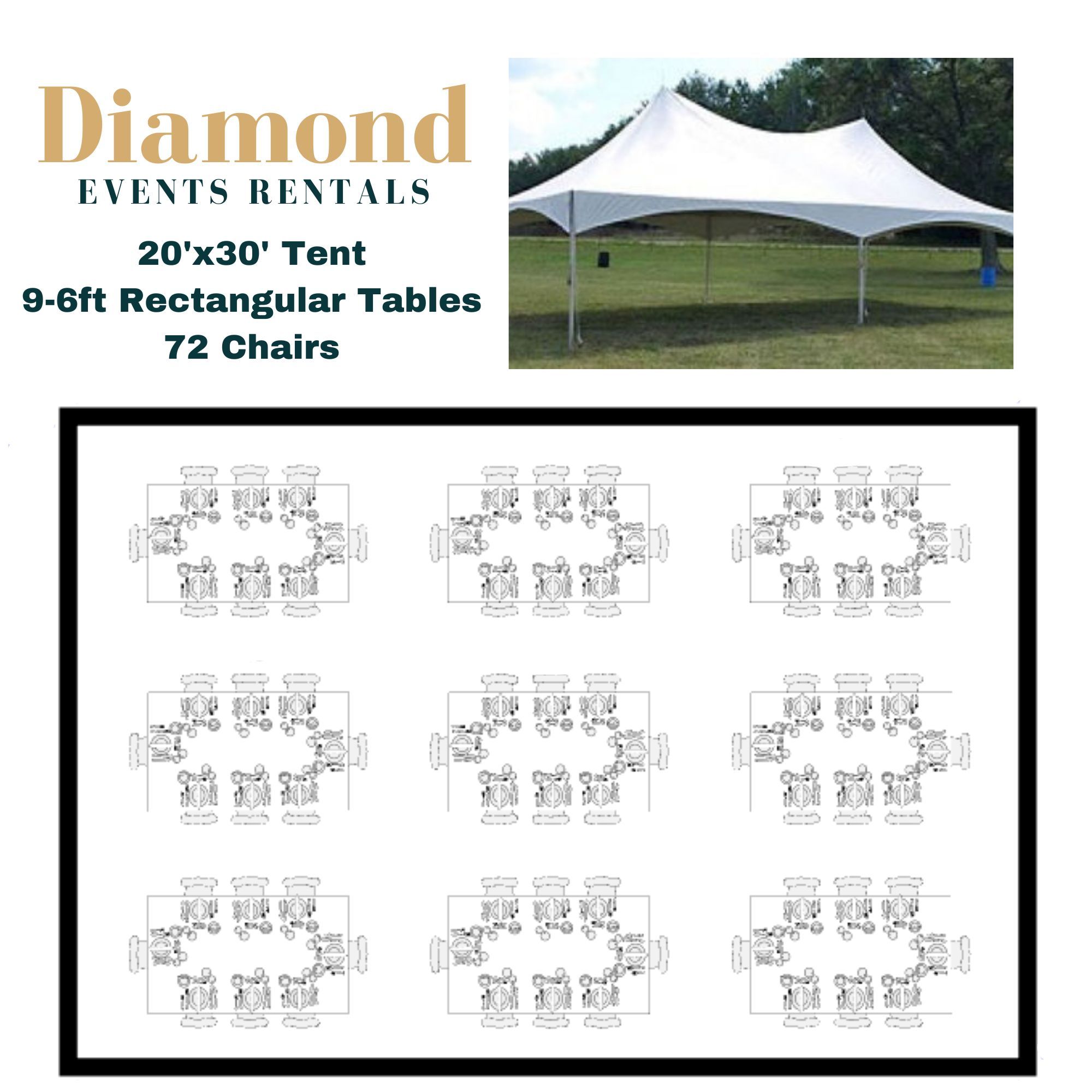72 Person 20'x30' Marquee Tent Package