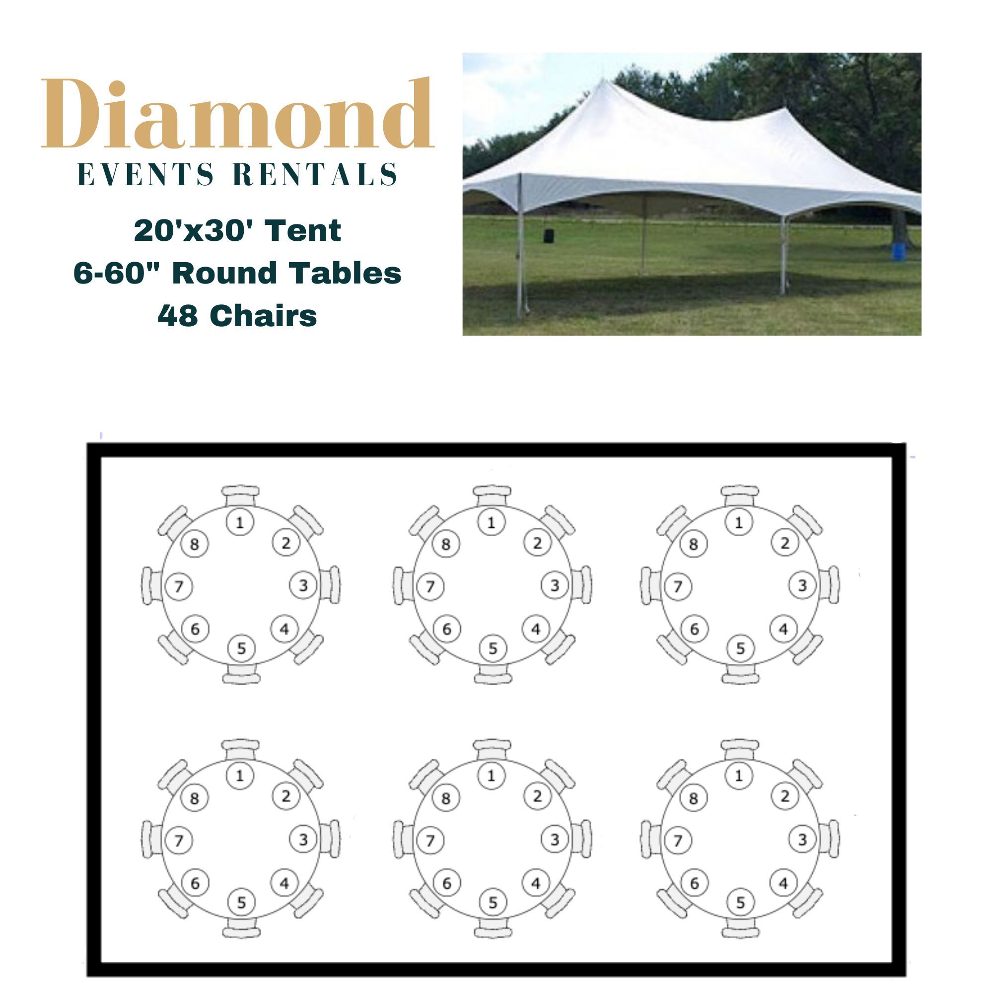 48 Person 20'x30' Marquee Tent Package