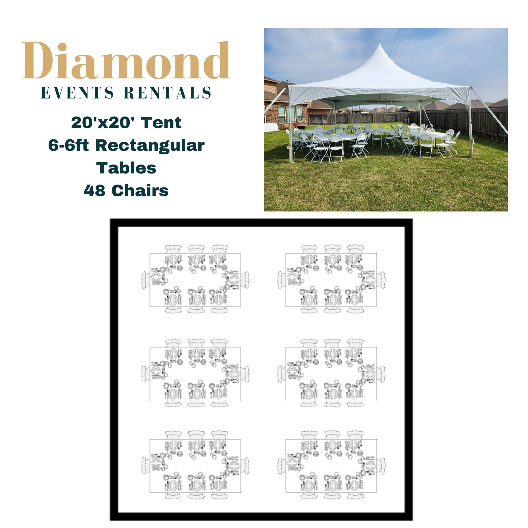 48 Person 20'x20' Marquee Tent Package