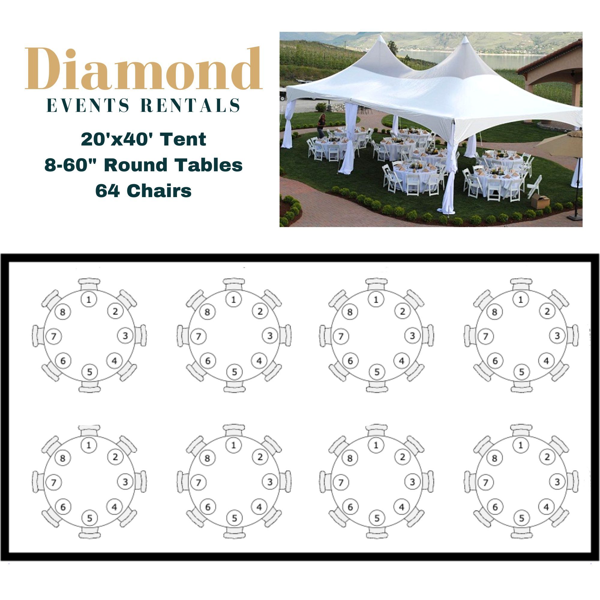 64 Person 20'x40' Marquee Tent Package