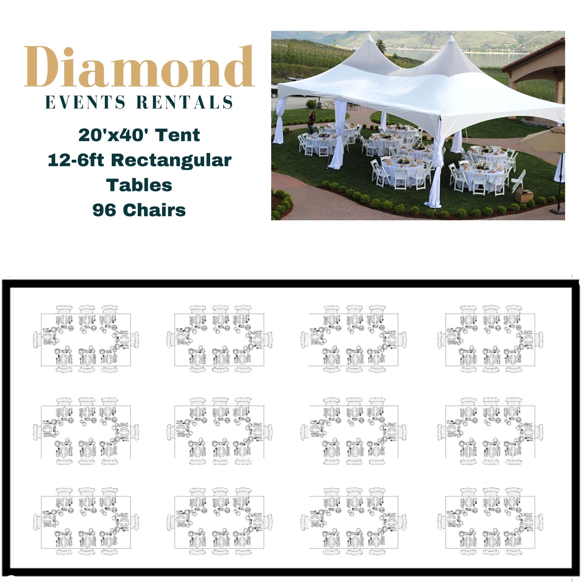 96 Person 20'x40' Marquee Tent Package