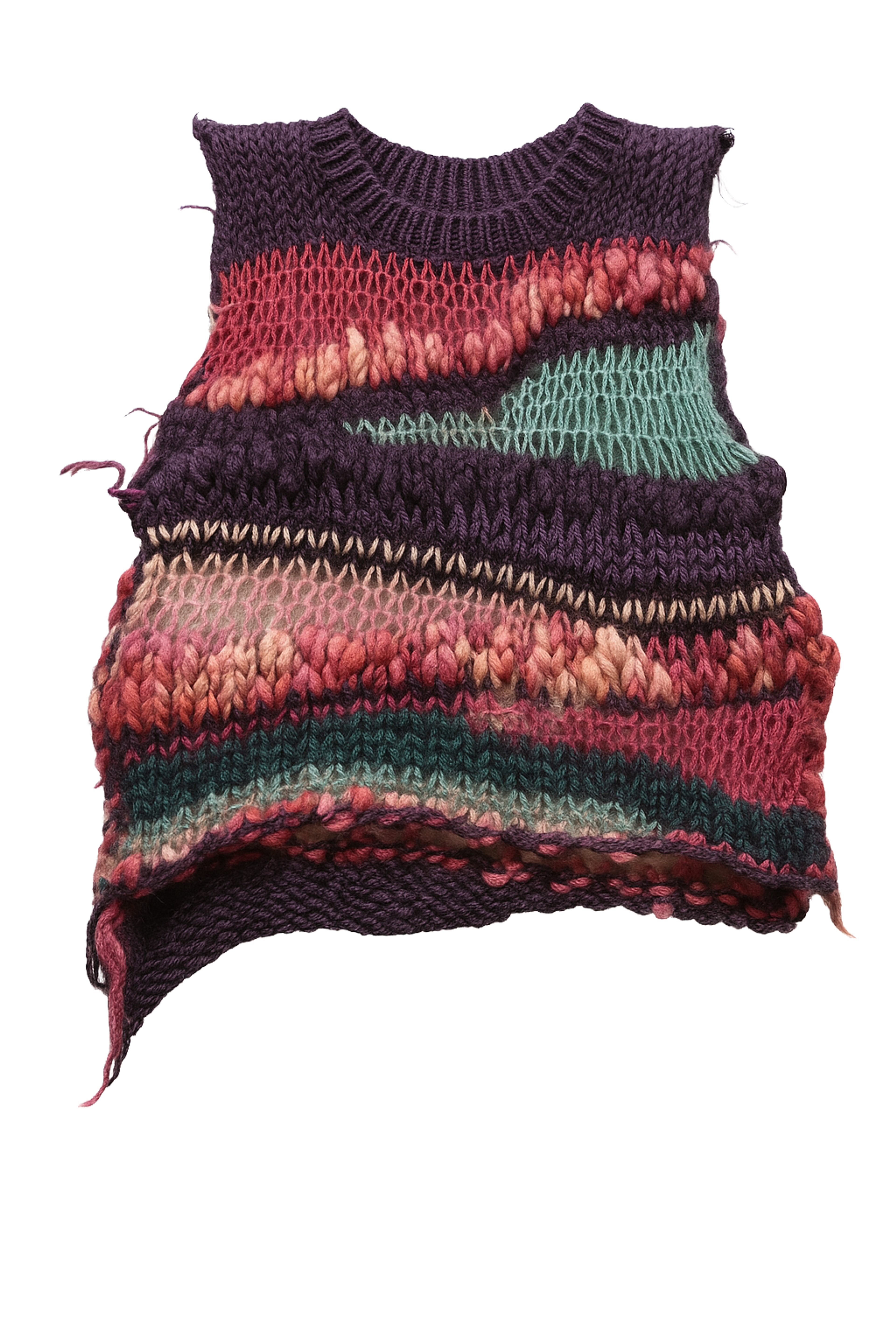 Farverig strikvest