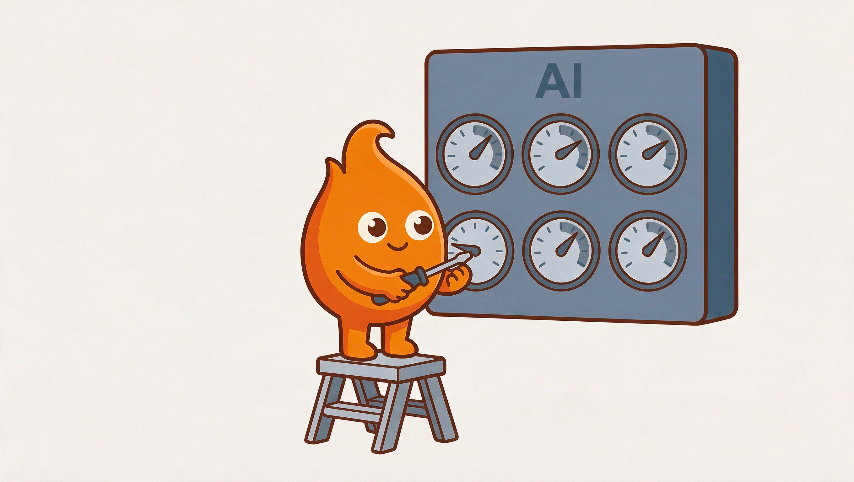 Illustration: a wall panel of six readiness gauges where five sit healthy and one reads low, with the low gauge being adjusted by hand.