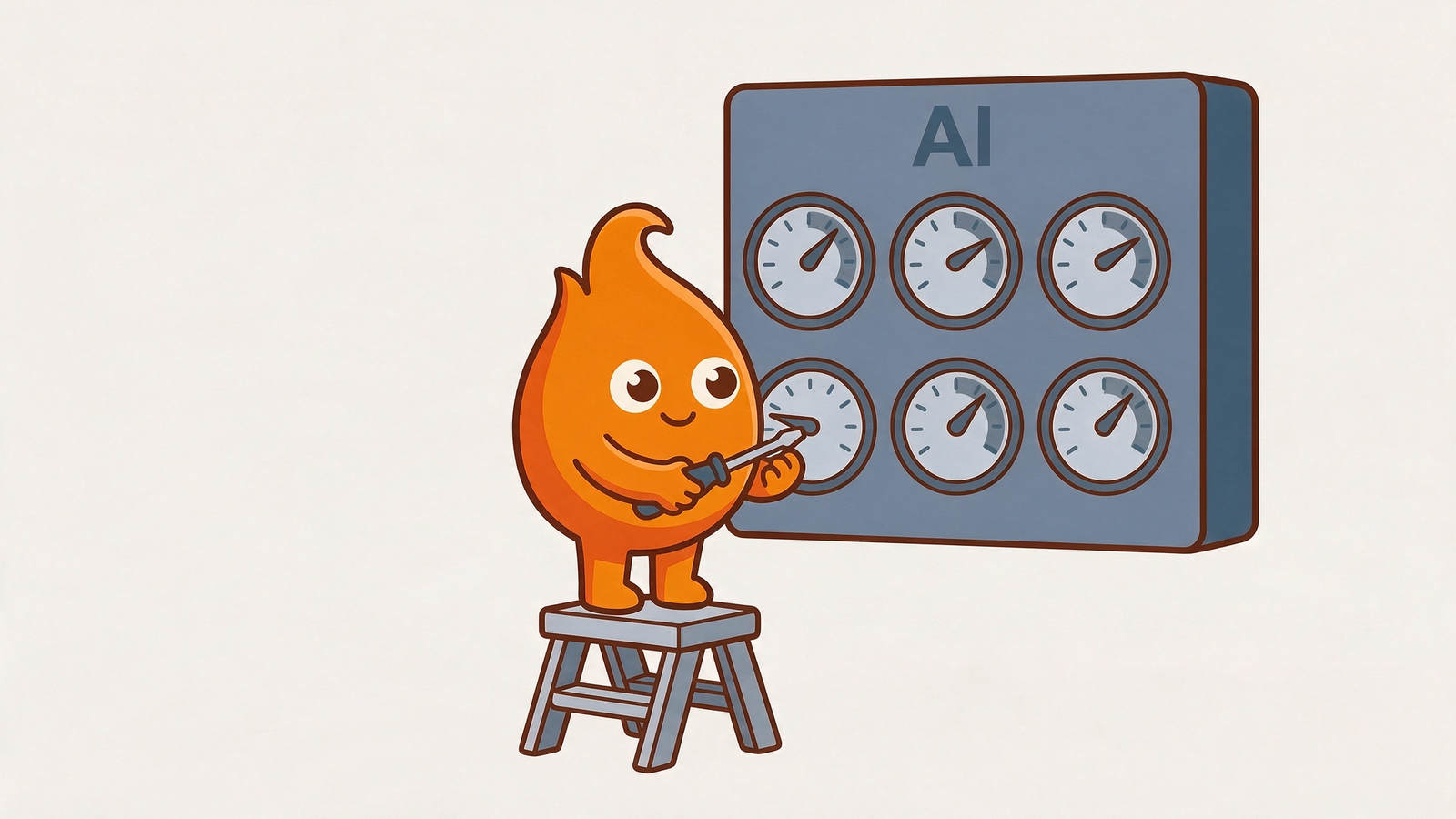 Illustration: a wall panel of six readiness gauges where five sit healthy and one reads low, with the low gauge being adjusted by hand.