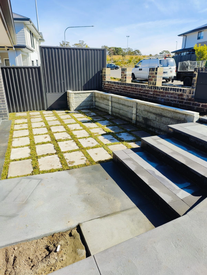 Sandstone courtyard & steps — after