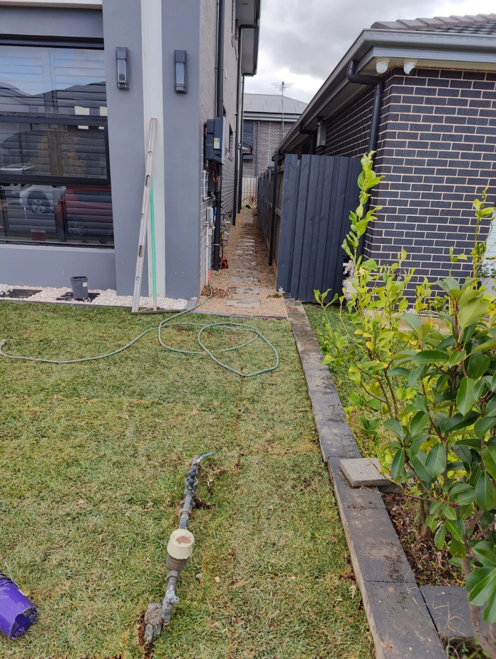 Side path — paved & lawn — after