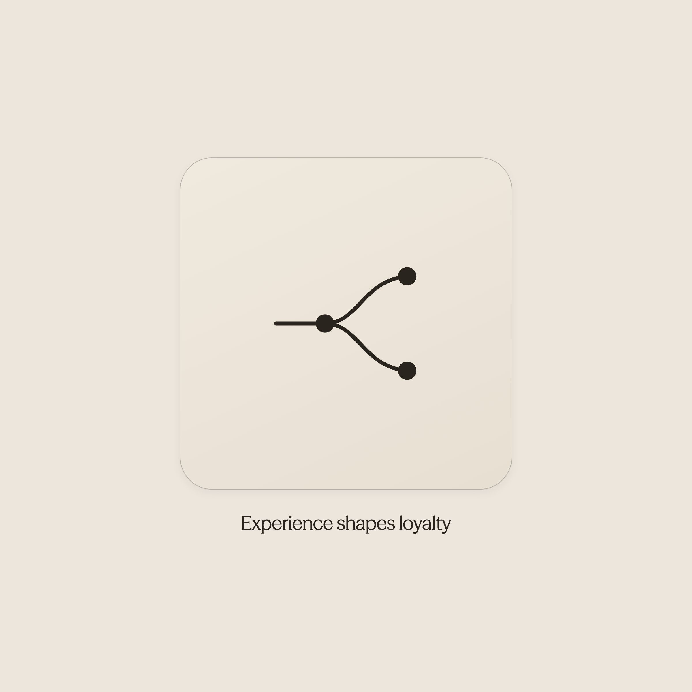 Icon showing a guest experience splitting into two contrasting outcomes