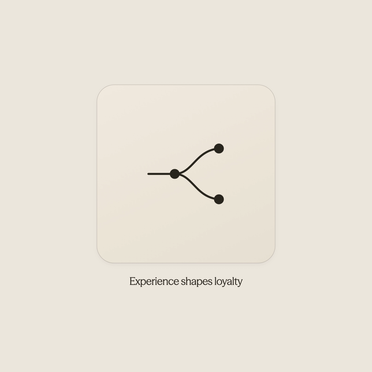 Icon showing a guest experience splitting into two contrasting outcomes