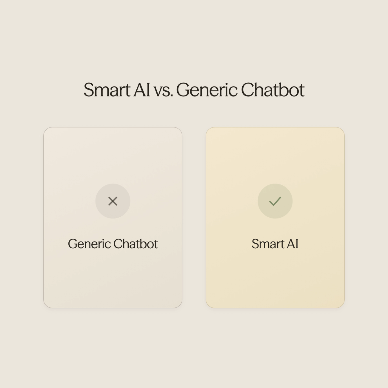 Comparison chart showing differences between smart AI and generic chatbots - AI For Airbnb Hosts