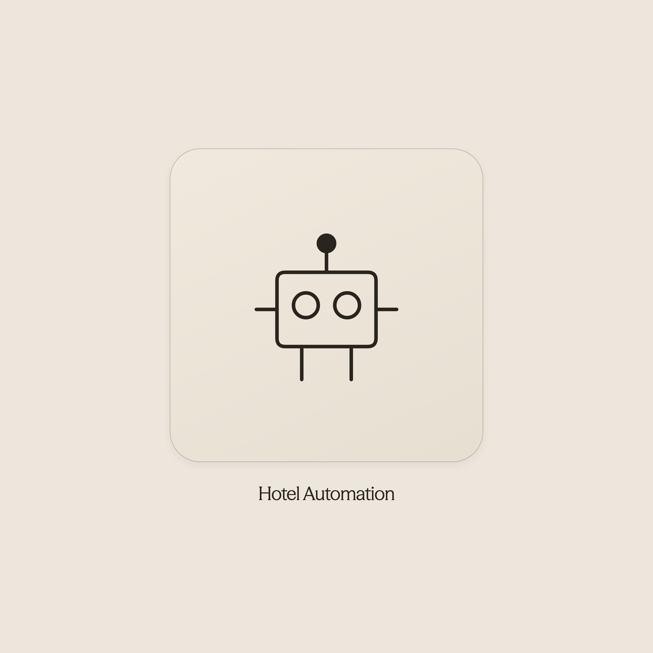Robot icon representing hotel automation tools