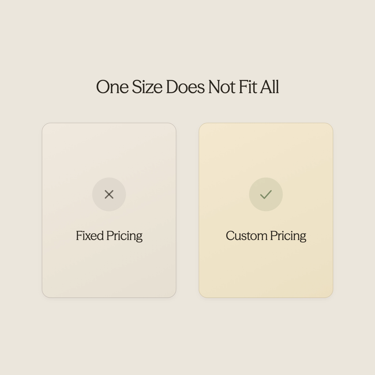 Balance scale comparing property needs with pricing
