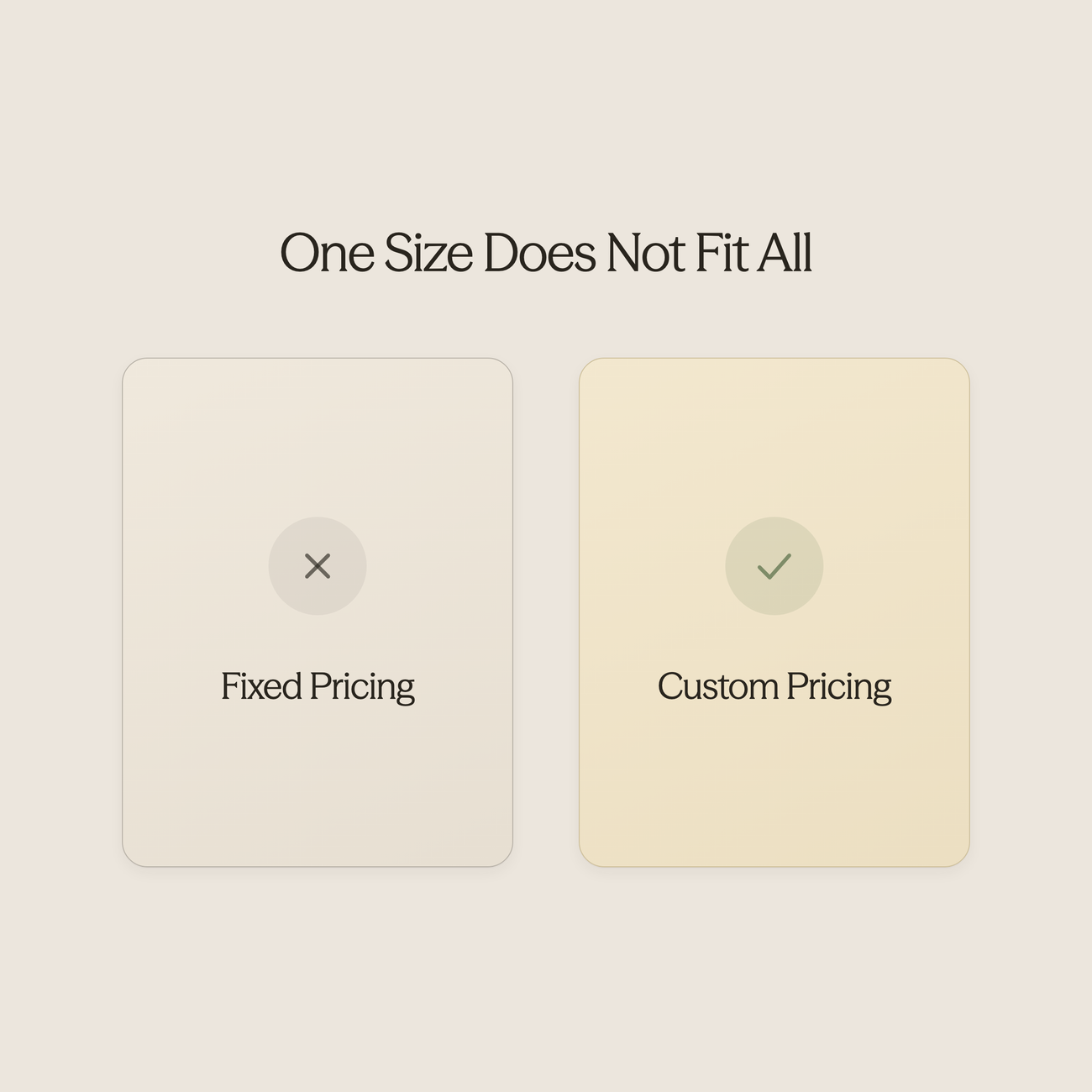 Balance scale comparing property needs with pricing