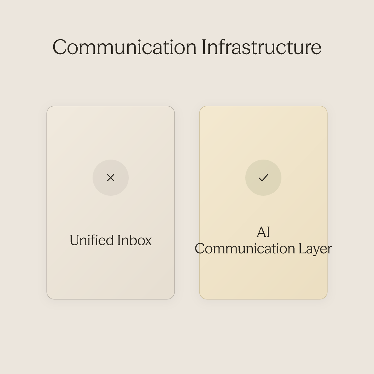 Unified inbox as notification router versus AI agent as true communication infrastructure