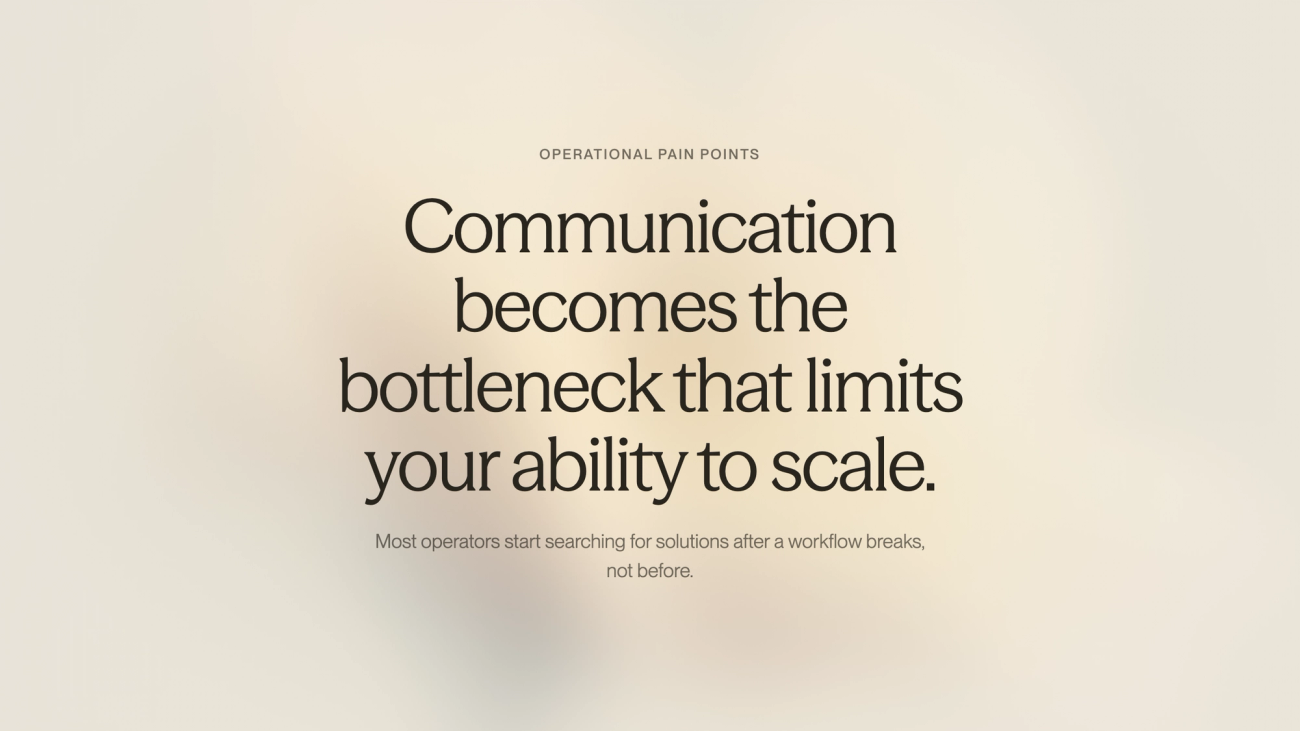 Key insight about operational pain points