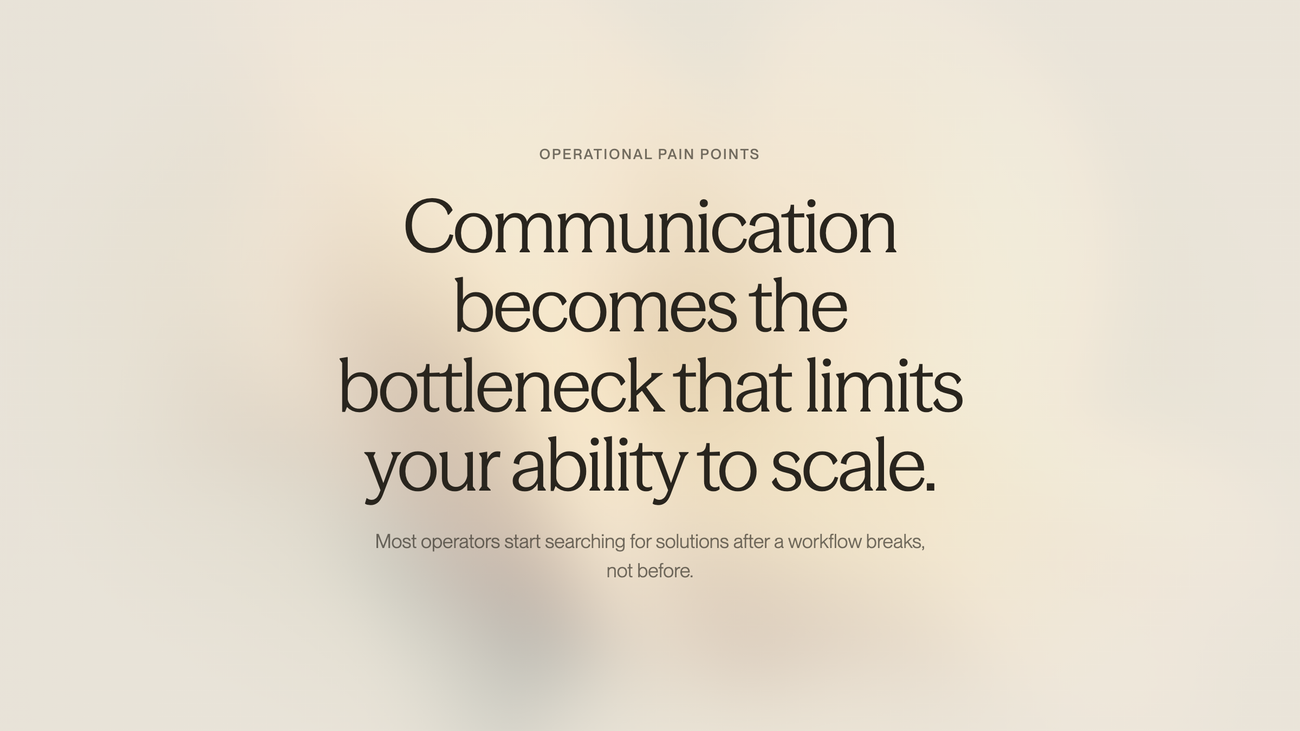 Key insight about operational pain points