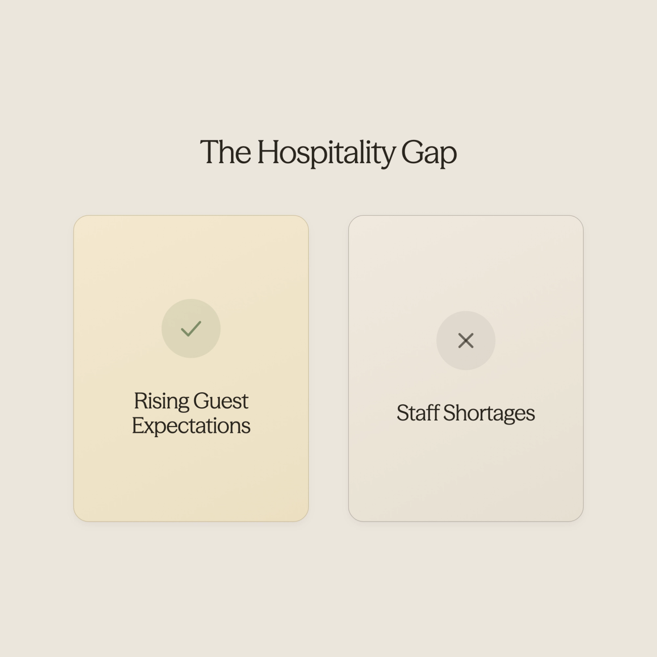Balance scale showing guest expectations versus staffing pressure - AI Use Cases in Hospitality