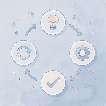 Circular icon diagram showing the broken feedback loop between data, decisions, and execution in hotel revenue management