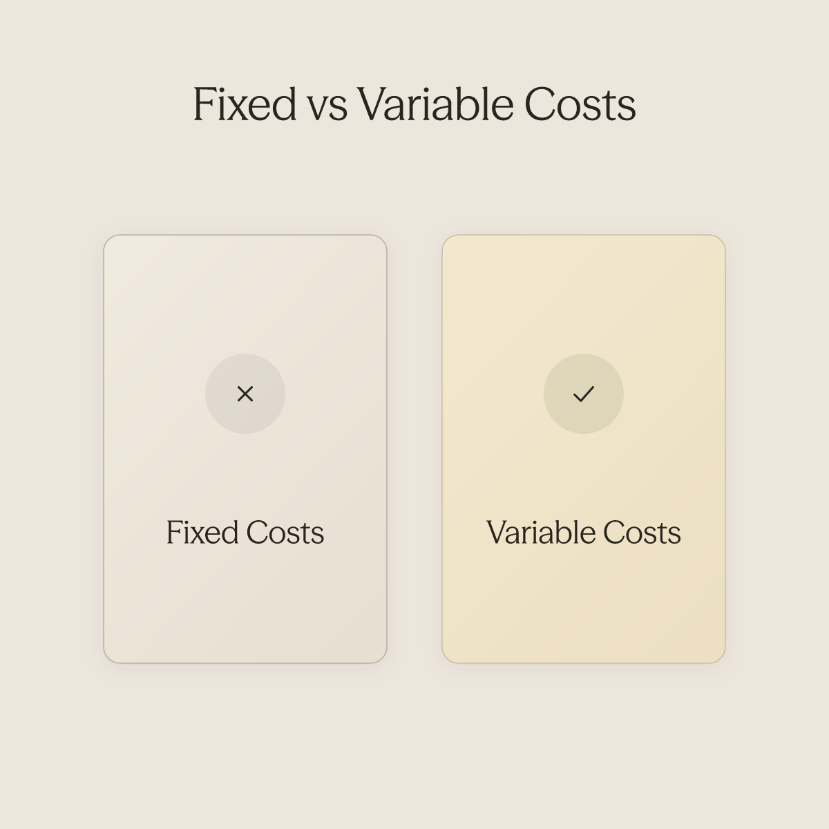 Side-by-side comparison of fixed hotel costs versus variable hotel costs and their budget impact