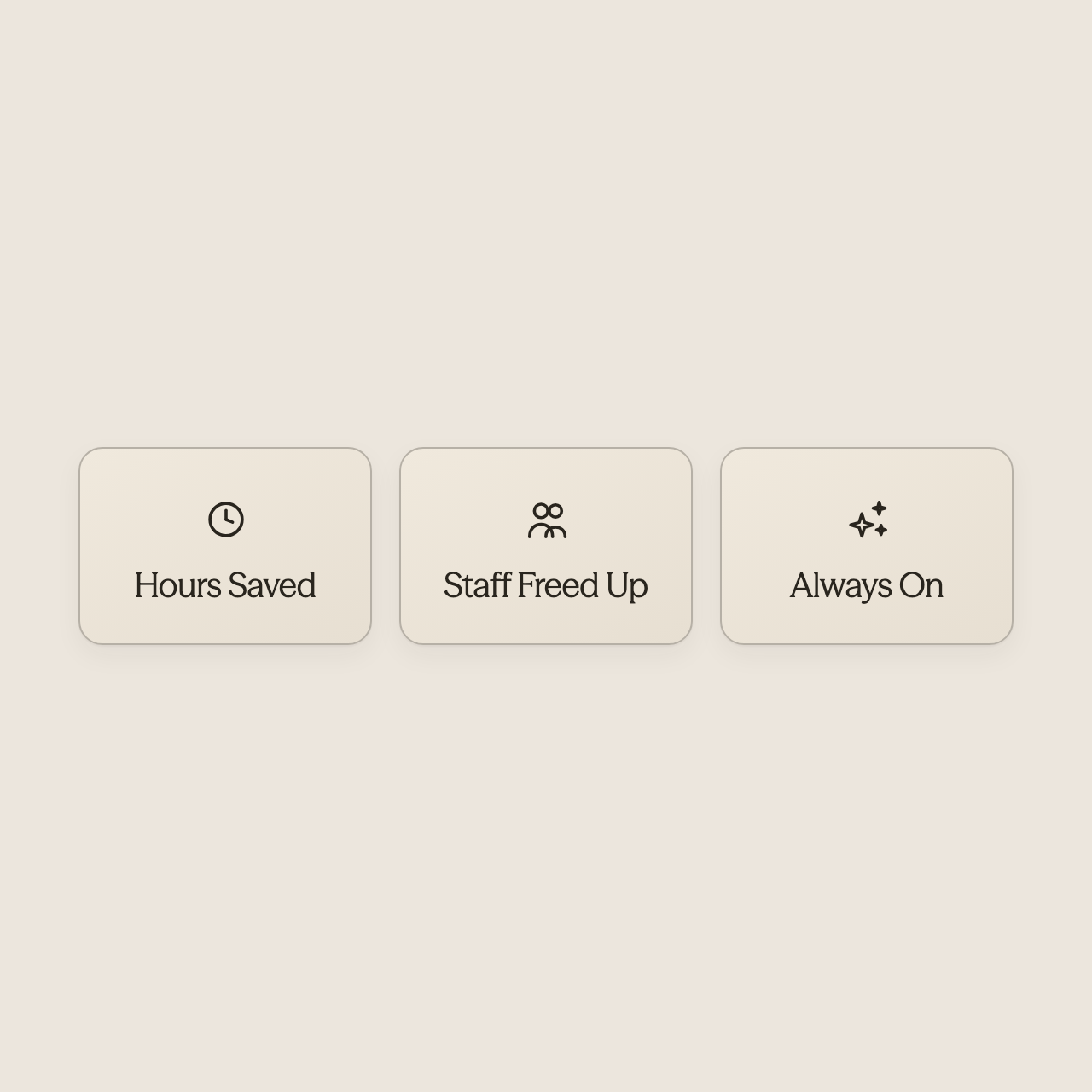 Three icons representing time savings through AI automation