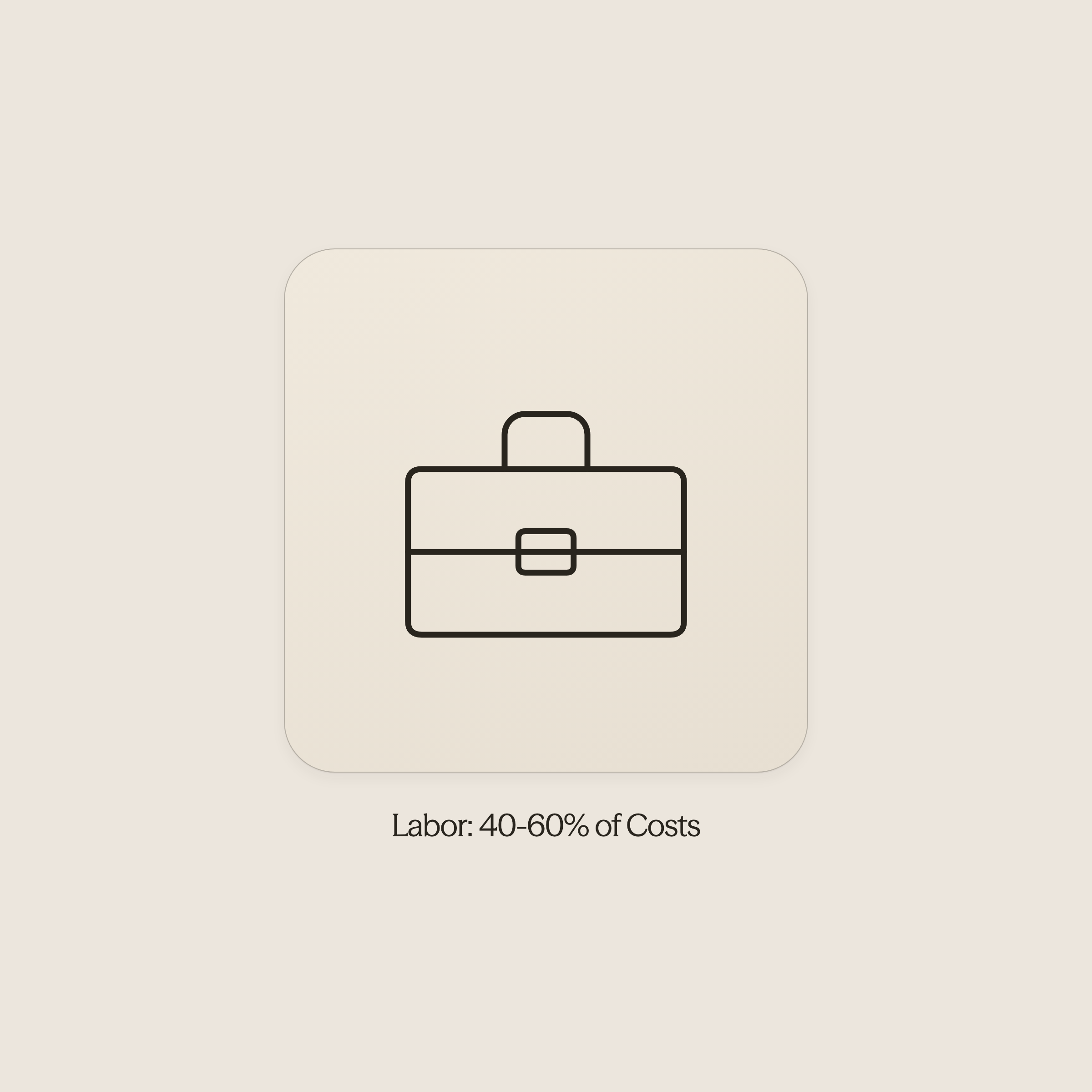Briefcase icon representing labor as the top hotel operating cost
