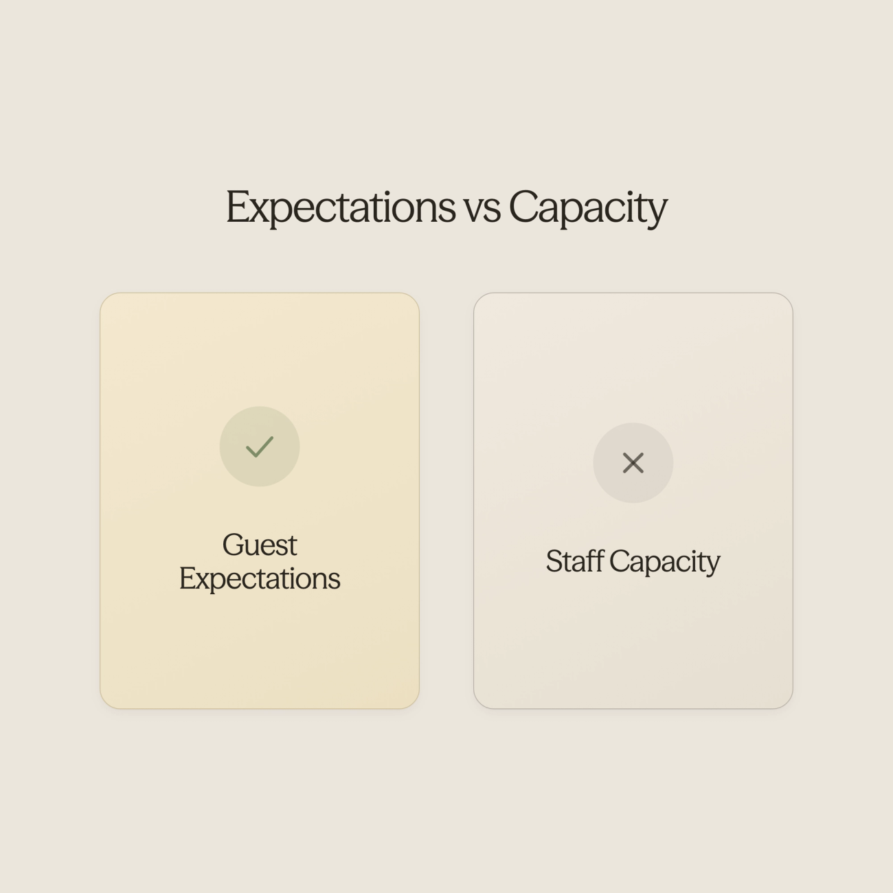 Balance scale showing guest expectations outweighing human capacity - Artificial Intelligence in the Hotel Industry 