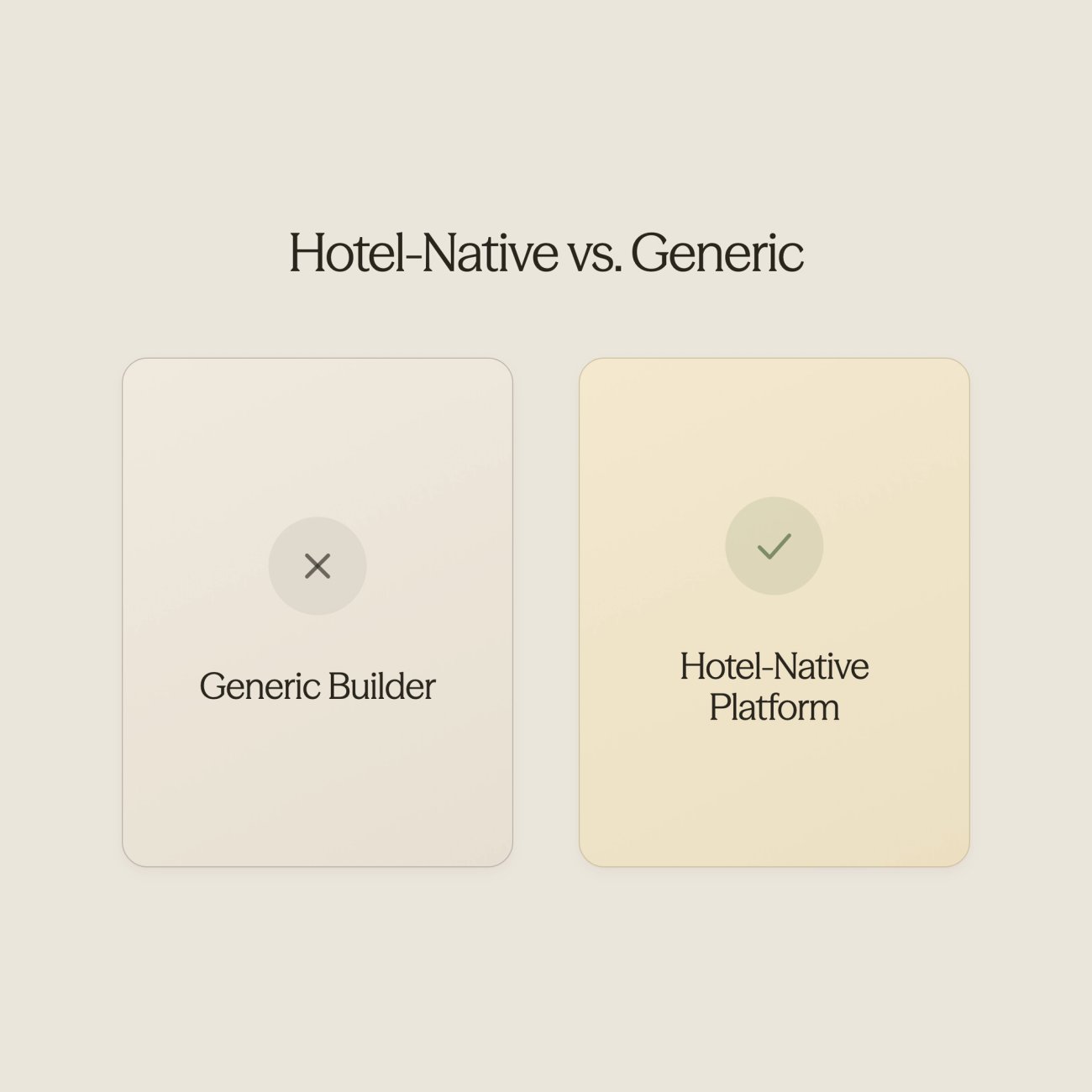 Comparison chart between hotel-native and generic chatbot platforms