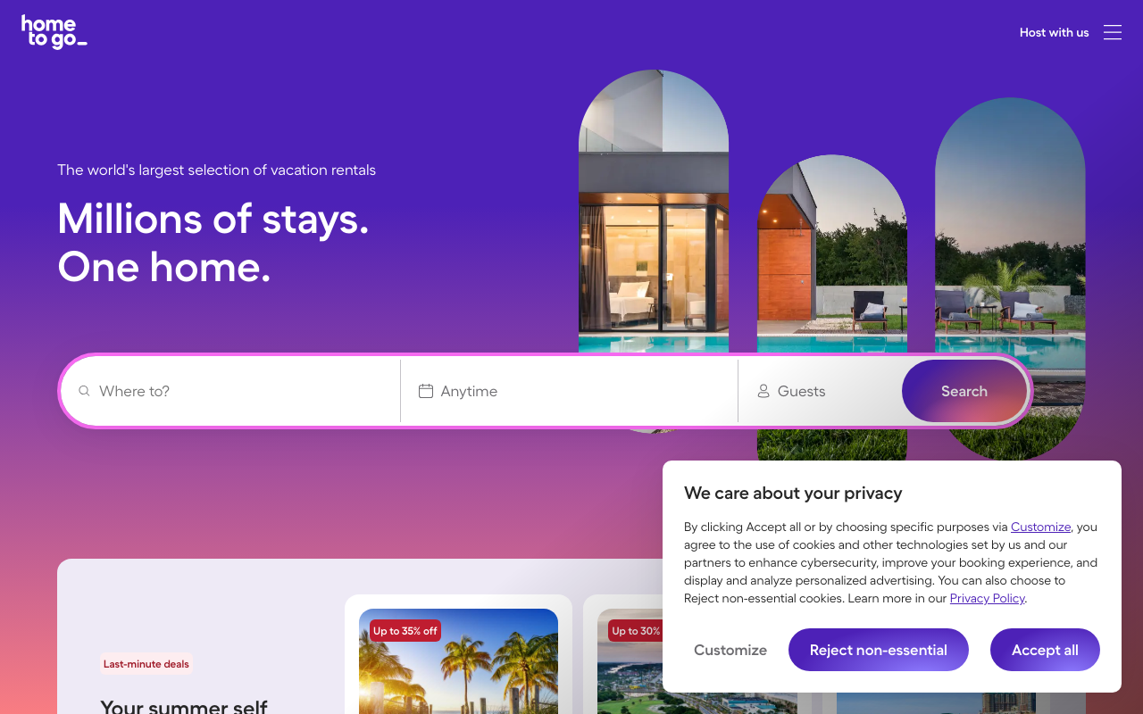 Best Apps for Short Term Rentals - hometogo vacation rental aggregator