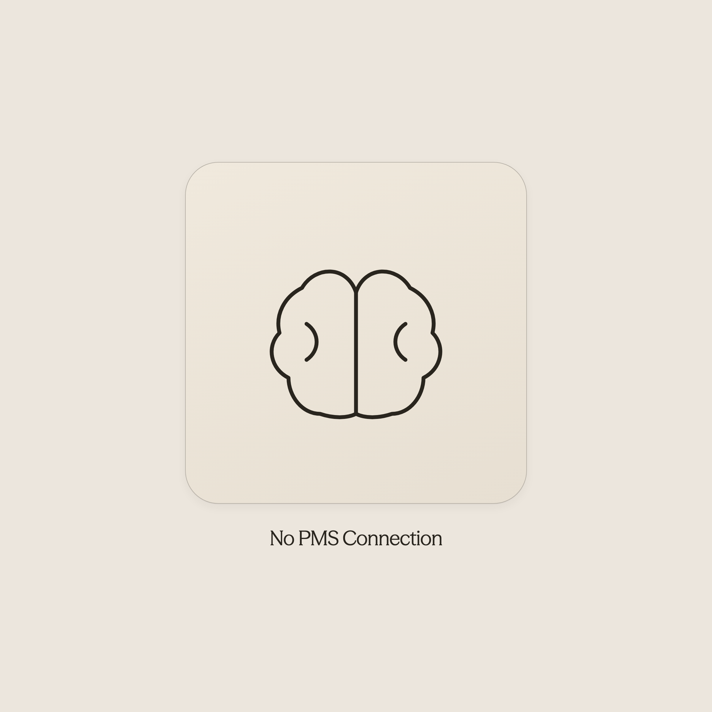AI brain icon disconnected from property management system, representing lack of integration - AI for Vacation Rentals