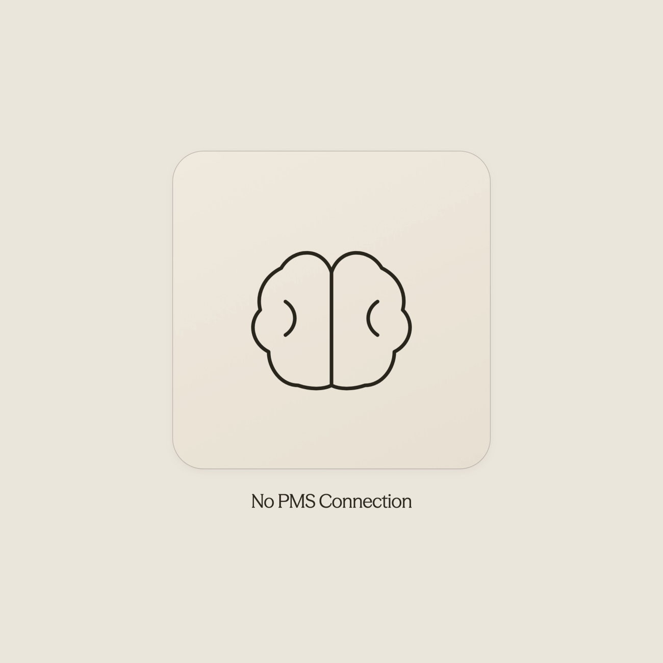 AI brain icon disconnected from property management system, representing lack of integration - AI for Vacation Rentals