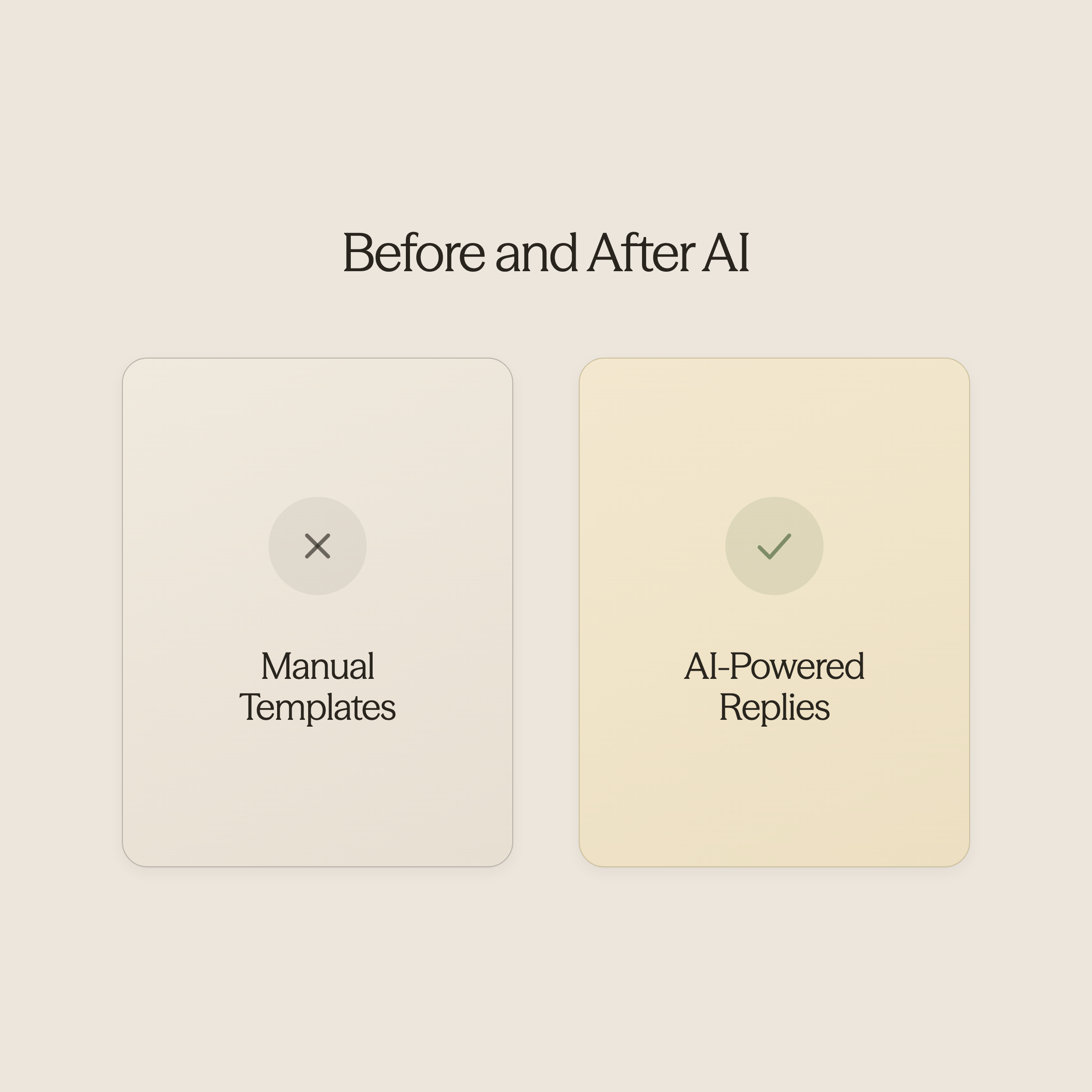 Comparison showing before and after AI implementation