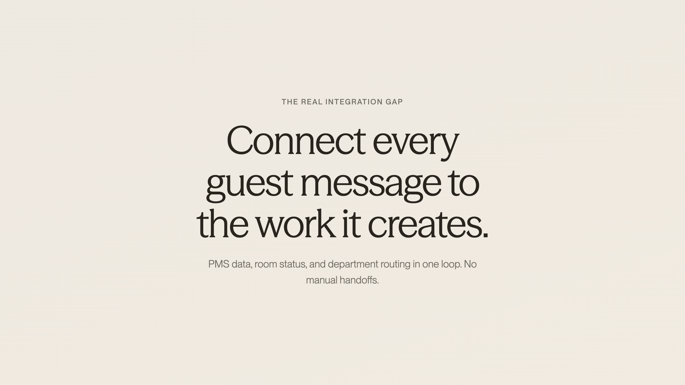 Guest communication connecting to hotel operations