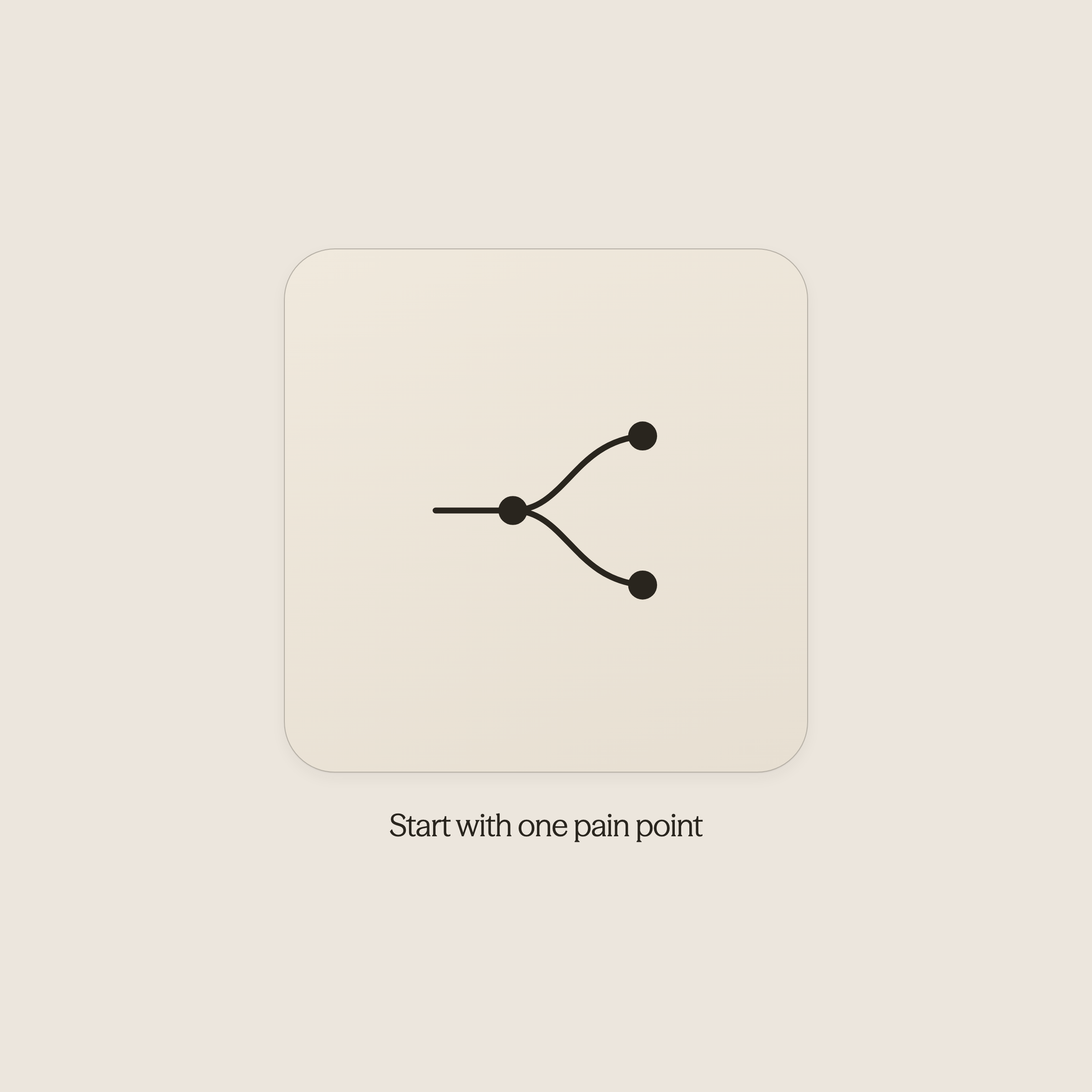 Decision point icon splitting into multiple AI solution paths