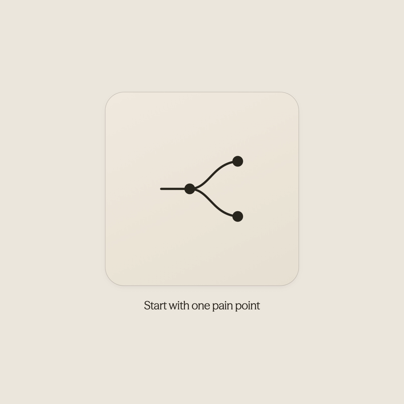 Decision point icon splitting into multiple AI solution paths