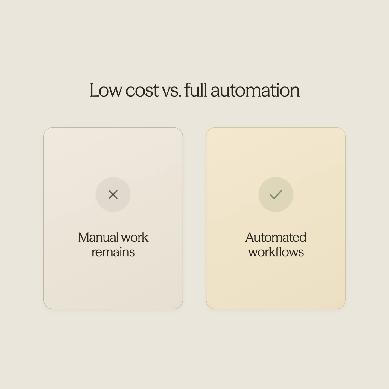 Split scene showing contrast between cheap software problems and quality software benefits