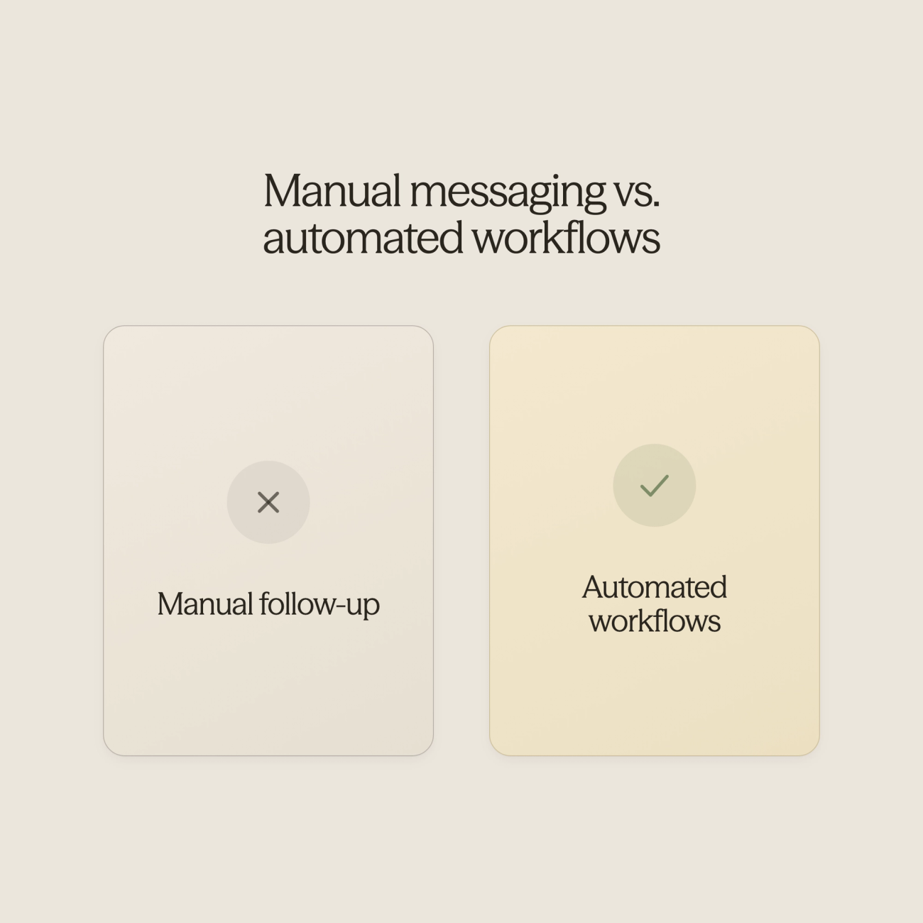 Before and after comparison of manual versus automated guest messaging workflows