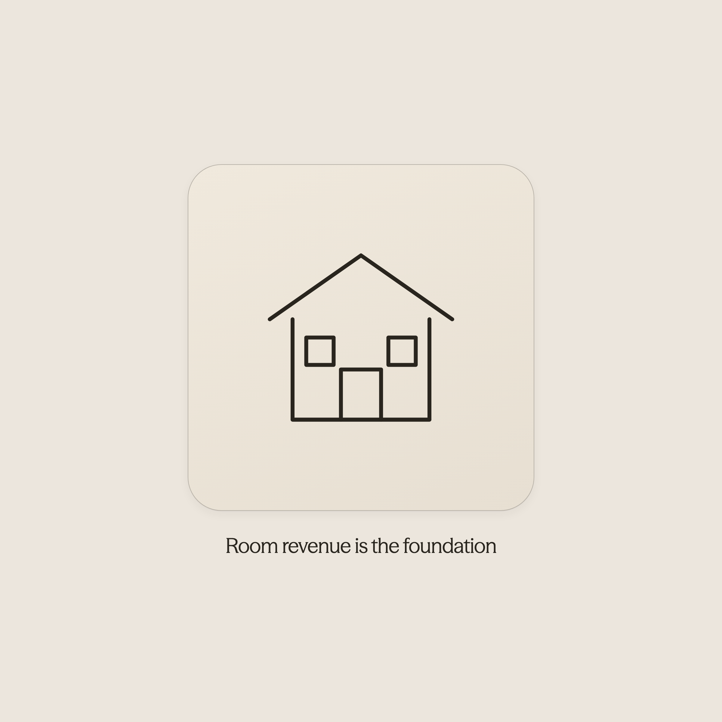 Hotel building icon representing the foundation of hotel revenue